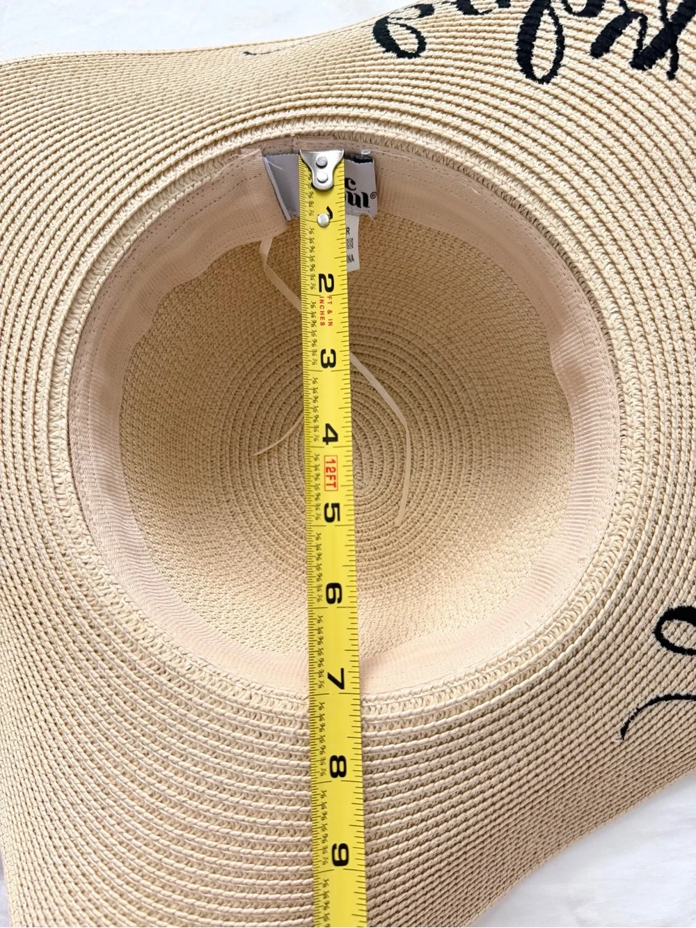 Chic Soul Embroidered “Baby on Board” Wide Brim Floppy Straw Hat | Adjustable